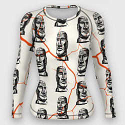 Рашгард женский Статуи моаи, цвет: 3D-принт