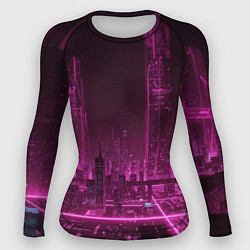 Женский рашгард Городской пейзаж неоновый киберпанк
