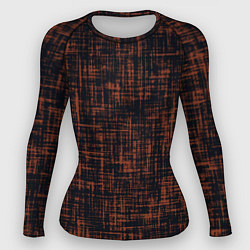 Рашгард женский Чёрно-коричневый текстура, цвет: 3D-принт