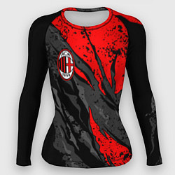 Рашгард женский Фк Милан - черный и красный, цвет: 3D-принт