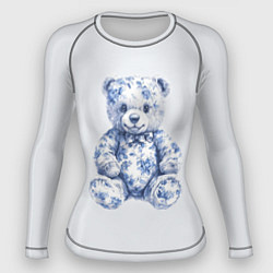 Рашгард женский Игрушечный мишка гжель, цвет: 3D-принт