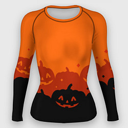 Женский рашгард Хэллоуин счастливые тыквы