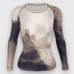 Женский рашгард Сепия абстрактная горная река