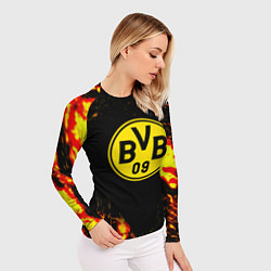 Рашгард женский Borussia огненные краски, цвет: 3D-принт — фото 2