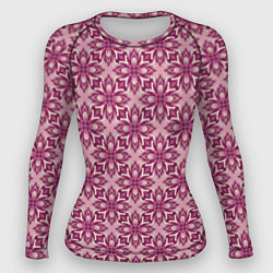 Рашгард женский Фиолетово-розовая цветочная текстура, цвет: 3D-принт