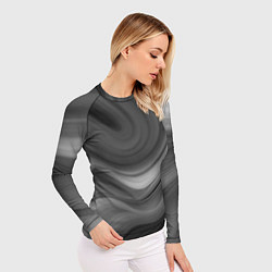 Рашгард женский Серые волны абстракция однотонная, цвет: 3D-принт — фото 2