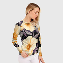 Рашгард женский Крупные жёлтые цветы, цвет: 3D-принт — фото 2