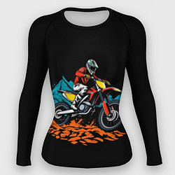 Рашгард женский Motocross and mountains, цвет: 3D-принт