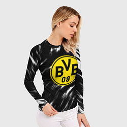 Рашгард женский Borussia штрихи красок текстура, цвет: 3D-принт — фото 2