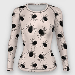 Рашгард женский Паттерн с черными жуками, цвет: 3D-принт