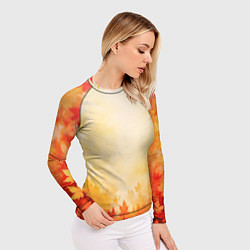 Рашгард женский Жёлто-красный осенний, цвет: 3D-принт — фото 2