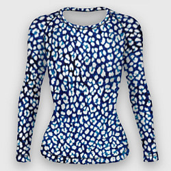 Рашгард женский Тёмный синий в белые пятнышки, цвет: 3D-принт