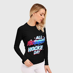 Рашгард женский Hockey day, цвет: 3D-принт — фото 2