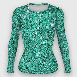 Женский рашгард Нефритовый зелёный текстура крошки крапинки