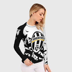 Рашгард женский Juventus black birds, цвет: 3D-принт — фото 2