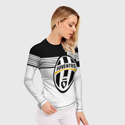 Рашгард женский Juventus полосы линии, цвет: 3D-принт — фото 2