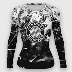 Рашгард женский Bayern Mnchen черно белая бумага, цвет: 3D-принт