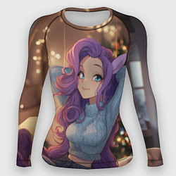 Рашгард женский Девушка в образе лошадки на новый год, цвет: 3D-принт