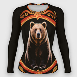 Рашгард женский Медведь в орнаменте, цвет: 3D-принт