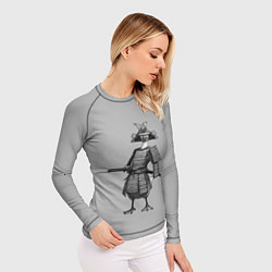 Рашгард женский Гусь-самурай с катаной, цвет: 3D-принт — фото 2