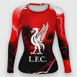 Женский рашгард Ливерпуль шторм молнии красный