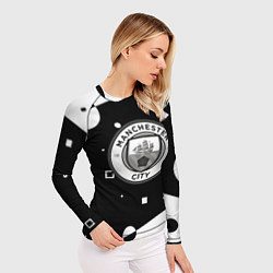 Рашгард женский Манчестер сити геометрия блэк, цвет: 3D-принт — фото 2