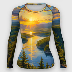 Женский рашгард Золотой путь реки