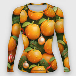Рашгард женский Мандариновое настроение, цвет: 3D-принт