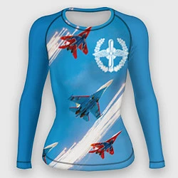 Рашгард женский Самолеты ВВС, цвет: 3D-принт