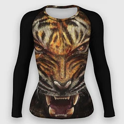 Рашгард женский Разъяренный тигр, цвет: 3D-принт