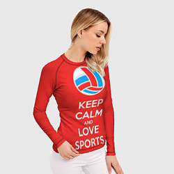 Рашгард женский Keep Calm & Love Volleyball, цвет: 3D-принт — фото 2