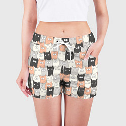 Шорты женские Котики, цвет: 3D-принт — фото 2