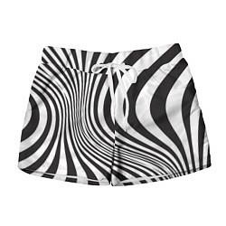 Шорты женские Стерео-зебра, цвет: 3D-принт