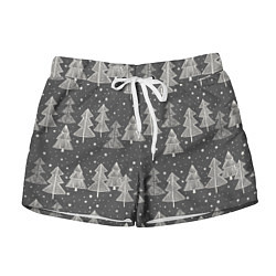 Женские шорты Grey Christmas Trees