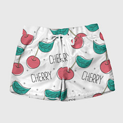 Шорты женские Вишенки Cherry, цвет: 3D-принт