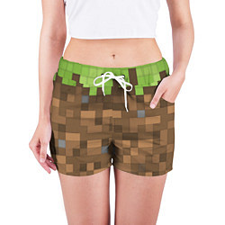 Шорты женские Minecraft камуфляж, цвет: 3D-принт — фото 2
