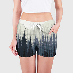 Шорты женские Лес, цвет: 3D-принт — фото 2