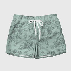 Шорты женские Пионы и розы, цвет: 3D-принт