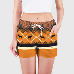 Шорты женские Африканский Мотив, цвет: 3D-принт — фото 2