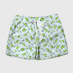 Шорты женские Веселые лягушки, цвет: 3D-принт