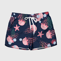 Шорты женские Розовые медузы, цвет: 3D-принт