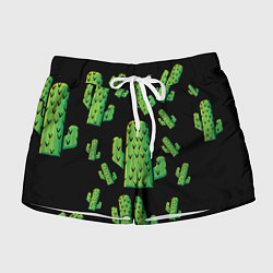 Шорты женские Cactus Time - Веселые кактусы, цвет: 3D-принт