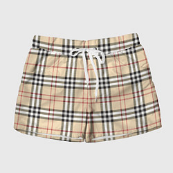 Шорты женские Клетчатый принт в стиле Burberry, цвет: 3D-принт
