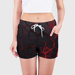 Шорты женские Адские 3D плиты 3Д геометрия плиты, цвет: 3D-принт — фото 2