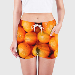 Шорты женские Мандаринчик чик, цвет: 3D-принт — фото 2