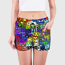 Шорты женские Geometry Dash: All Skins, цвет: 3D-принт — фото 2