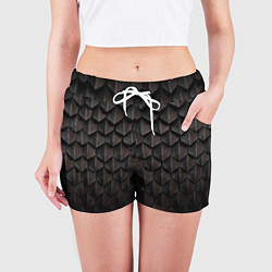 Шорты женские Чешуя Дракона black edition, цвет: 3D-принт — фото 2