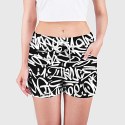 Шорты женские КРУТОЕ ГРАФФИТИ Я РЭПЕР, цвет: 3D-принт — фото 2