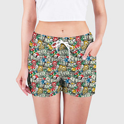 Шорты женские Деньги Казино, цвет: 3D-принт — фото 2
