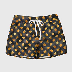 Женские шорты Золотые звезды на черном